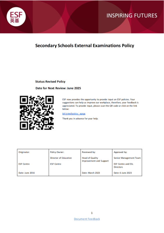 Secondary Schools External Examinations Policy.docx.png